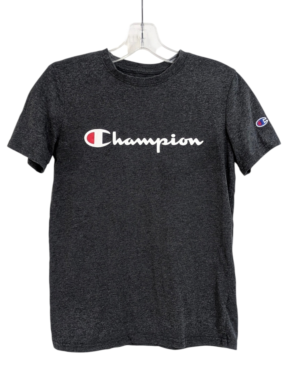 Champion Dark Grey Logo T-Shirt - Size Large Boys Unisex Girls Tee